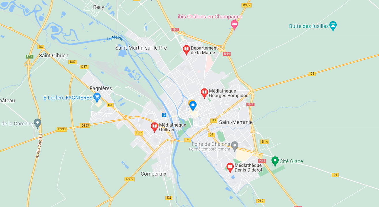 Cartographie des Médiathèques de Châlons en Champagne