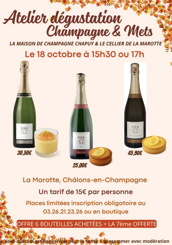 Atelier Dégustation Champagne & Mets
